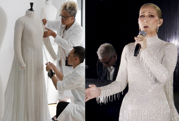 Изпълнението на Селин Дион по време на откриването на Олимпийските