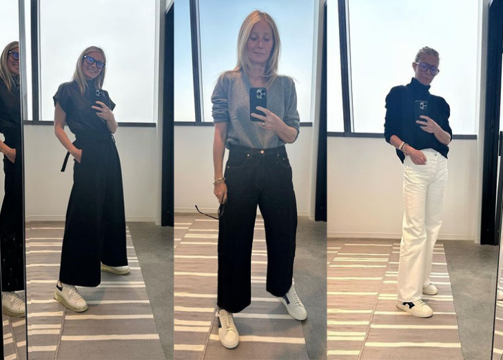 Гуинет Полтроу демонстрира модните си вкусове сменяйки набързо седем тоалета